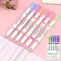 Surligneurs, Stylos à double pointe avec 6 formes de courbes différentes, Magic Tip Pen avec 6 formes de courbes différentes, Stylos Surligneurs Courbes, Ensemble de stylos surligneurs de courbes