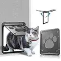 OWNPETS Pet Screen Door, Magnetic Flap Screen Automatic Lockable Black Door for Small Dog and Cat Gate 11.31" x 9.36",Easy to Install (Small 11.4x9.4x0.4 inch)