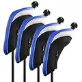 Andux coprimazza da Golf per ibridi Intercambiabile No. Etichetta 4pcs/Set Nero/Blu MT/hy04