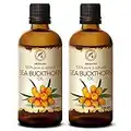 Sea Buckthorn Fruit Oil 200ml - Cold Pressed - Unrefined - 100% Pure & Natural - Hippophae Rhamnoides Oil - Best for Hair - Body - Face - Beauty - Relaxation - Massage