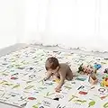 Baby Play Mat 79" X 71",Reversible Waterproof Foldable Foam Floor Playmat for Kids Toddlers, Extra Large Anti- Slip Baby Crawling Mat