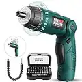 NEU MASTER Cordless Screwdriver, 4V Electric Screwdriver Rechargeable Power Screwdriver With Pivoting Handle, Front LED And Rear Flashlight，32pcs Bits，6+1 Torque Setting，2000 mAh Battery Screwdriver