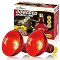 REPTI ZOO 2 Pack Infrared Heat Lamp, 100W Reptile Heat Emitter Infrared Basking Spot Light, Red Heat Lamp for Chickens Coop Reptile Pets Brooder Use