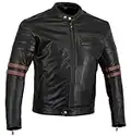 Bikers Gear, Motorrad-Lederjacke „The Rocker“, Schwarz, Café-Racer-Jacke, CE-Vestärkung, PU-verstärkt, Größe: XXL, CE1621–1