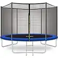 YAKEY Trampoline 10FT 12FT 14FT 15FT Recreational Trampolines with Safety Enclosure Net, ASTM Approved Combo Bounce Outdoor Waterproof Trampoline with Ladder for Kids Family Happy Time