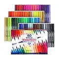 Pagos Watercolor Dual Brush Pens Art Set - 80 Colors with Fine Point Water-based Marker Pen, Markers for Artists, Nylon Brush Fine Tip Markers for Adults Coloring Books Calligraphy Drawing