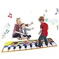 Toys for 1-6 Year Old Girls Boys Toddlers Infant Kids, Gifts for 6-24 Month Old Boys Girls Piano Music Dance Mat With 19 Keys Piano Mat, 8 Musical Instruments Build-in Speaker & Recording Function