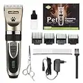 Nobleza - Tondeuse Chien Professionnel Poil Long Epais Animal Silencieux Rechargeable Electrique Tondeuse pour Chien et Chat Dog Clipper Kit avec Ciseaux et Peigne