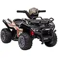 HOMCOM 6V Kids Electric Ride on Car Toddlers Quad Bike ATV Toy With Music for 18-36 months Black