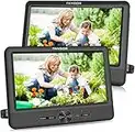 FANGOR Lecteur DVD de voiture de 9,5 pouces portable 2 moniteurs appui-tête écrans de voiture TV avec batterie de 5 heures, dernière mémoire et fente pour carte USB/SD (1 hôte + 1 esclave)