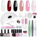 Elite99 Smalto Semipermanente per unghie Kit di Partenza in 6 coloris Gel 48 W LED Lampada UV Nail Dryer Soak Off Topcoat Basecoat Nail Art Tool Set di Adesivi per Manicure