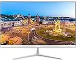 Monitor per computer aziendale da 22 pollici, Monitor desktop 2K 16:9 Full HD (1920x1080) 1080p 75hz, 2ms, cornice ultra sottile per la cura degli occhi Porte HDMI VGA Monitor LED per PC (Bianco)