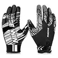 NICEWIN Football Gloves Adult Football Receiver Gloves for Men and Women White-Large-Adult