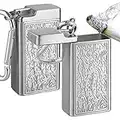 Linkidea 2 Pack Metal Ashtray with Lid, Small Outdoor Portable Cigarettes Cigars Ashtray for Travelling, Camping, Picnic, Indoor Auto, Home, Sand, Car, Patio (Silver)
