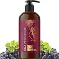 Pure Cold Pressed Grapeseed Oil - Hydrating Grapeseed Oil for Hair Skin and Nails Plus Carrier Oil for Essential Oils Mixing - Pure Grapeseed Oil for Skin Beauty DIYs and Facial Skin Care Products