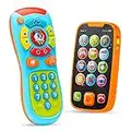 JOYIN My Learning Remote and Phone Bundle with Music Fun Smartphone Toys for Baby Infants Kids Boys or Girls Birthday Gifts Holiday Stocking Stuffers Present