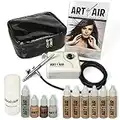 Art of Air Professional Airbrush Cosmetic Makeup System/Fair to Medium Shades 6pc Foundation Set with Blush, Bronzer, Shimmer and Primer Makeup Airbrush Kit