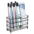 Wall Mount Toothbrush Holder for Bathroom Easy Clean Electric Toothbrush Caddy, Stainless Steel Toothbrush Holder, Ventilated Toothbrush Stand for Bathroom Sink Countertop Vanity(7slots)