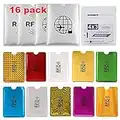 Luumxai 16 RFID Blocking Sleeves Envelopes(10 Credit Card Holders & 4 Passport Protectors) Identity Theft Protection Secure Sleeves Set.Waterproof aluminum foil slim Design easily into your Wallet