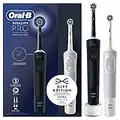 Oral-B Spazzolino Elettrico Ricaricabile Vitality Pro, 3 Modalità di Spazzolamento, Batteria a Lunga Durata, 2 Testine e 2 Spazzolini, Bianco e Viola, Idea Regalo