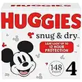 HUGGIES Diapers Size 4 Snug & Dry Disposable Baby Diapers, 148ct, One Month Supply