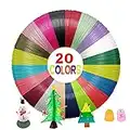 3D Pen Filament, Yungden 20 Colors 1.75MM PLA Refills with 2 Finger Caps, High Precision 3D Printing Cords 3D Pen Colors for Art Creation, 5M per Color, Total 100M, Christmas Gift for Kids Boys Girls