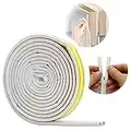 SUNMON Door Seal D-Type Strip Weather Stripping Self Adhesive Foam for Doors and Windows, Soundproofing Weatherstrip Gap Collision Avoidance（White）