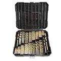 Yaegoo Titanium Twist Drill Bit Set - 230 Pcs High Speed Steel with Storage Case for Steel, Wood, Plastic, Metal, Copper, Aluminum Alloy, from 3/64 Inch to 1/2 Inch