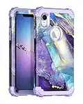 Rancase for iPhone XR Case,Three Layer Heavy Duty Shockproof Protection Hard Plastic Bumper +Soft Silicone Rubber Protective Case for Apple iPhone XR 6.1 inch,Purple