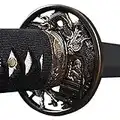 Handmade Sword - Japanese Samurai Katana Swords, Battle Ready, Hand Forged, 1095 Carbon Steel, Clay Tempered, Full Tang, Sharp, Dragon Tsuba, Black Scabbard, with Certificate