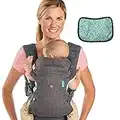 Infantino Flip Advanced 4-in-1-Trage mit Lätzchen – ergonomisch, umwandelbar, mit der Vorderseite nach innen und nach außen gerichtet, für Neugeborene und ältere Babys, 3,6–14,5 kg