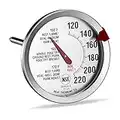 SINARDO Roasting Meat Thermometer T729E, Oven Safe, Large 2.5-Inch Easy-Read Face, Stainless Steel Stem and Housing