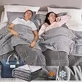 King Size Weighted Blanket 40lb(88 inch x104 inch , Double-Sided), Warm Short Plush and Cool Tencel Fabric Reversible Weighted Blanket for All Season Use, King Size for Couple - Carry Bag Included