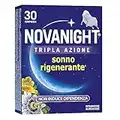 NOVANIGHT Tripla Azione Sonno Rigenerante, Integratore Alimentare con Melissa e Melatonina per Dormire, Senza Glutine, 30 Compresse, Non Induce Dipendenza