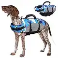 Kuoser Gilet de Sauvetage pour Chien, Portable Motif Camouflage Gilet de Flottaison avec Poignée & Bandes Réfléchissantes pour Chiens de Petite Moyenne Grande Taille pour Bateau Kayak Natation