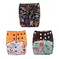 AIll in One Night AIO Cloth Diaper Nappy Sewn in Insert Reusable Washable (Animal Pack)