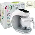 Baby Food Maker, Food Processor Blender Grinder Steamer | Cooks & Blends Healthy,Homemade Food in Minutes | Self Cleans | Touch Screen Control | 6 Reusable Pouches