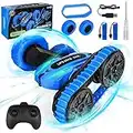 Fesexoul Macchina Telecomandata 360° Flip, 2 in 1 Auto Telecomandata, 4WD 2.4GHz Macchine Telecomandate con 2 Batteria Ricaricabile, RC Stunt Auto Regalo per Ragazzi Bambini 5-12 anni