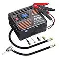 JF.EGWO Avviatore Emergenza per Auto, 2000A 24800mAh 150PSI Starter Auto Portatile Professionale, Car Jump Starter 12V(9,0L Ges o 8,5L Diesel), 2 USB 2 Luci a LED, Garanzia di due anni(2000A)