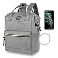 Hethrone Womens Laptop Backpack 15.6 Inch Stylish Anti Theft Casual Travel Computer Rucksack Water Repellent School Backpack with USB Matte Gray