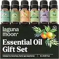 Lagunamoon Essential Oils Top 6 Gift Set Pure Essential Oils for Diffuser, Humidifier, Massage, Aromatherapy, Skin & Hair Care