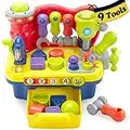 Toys for 1 2 Year Old Boy Large Thickened Multifunctional Music Light Tool Bench Workbench for Toddler Toys, Educational Construction Toys for 1 2 3 Year Old Boys Girls Baby Kids 12 Months Age 2 3