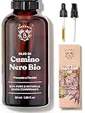 Bionoble Olio di Cumino Nero Biologico 50ml - Bottiglia di Vetro + Pipetta + Pompa - Olio di Semi Neri Nigella Sativa per Perdita dei Capelli - Olio Cumino Nero per Acne e Punti Neri - Black Seed Oil