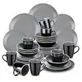 vancasso, Série LENTO, Service de Table Complet en Céramique Matte, 32 Pièces pour 8 Personnes, Assiette Plate, Assiette à Dessert, Bols, Tasse Mug, Style Moderne