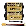 DXF 4S 6500mAh 15.2V 140C Batterie Lipo Haute capacité Hardcase avec Prise XT90 5mm pour Voiture RC à l'échelle 1:8, Avion RC Multi-Rotor, hélicoptère RC, Bateau RC(2 Packs)