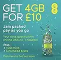 EE 20GB Data Sim includes £10 pre-paid credit, 20GB Data, 500 Minutes & Unlimited Texts