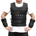 Estink Gilet Pesi Regolabile, 50KG Giubbotto con Pesi Gilet in Tessuto Oxford Traspirante per Allenamento, Gilet con Pesi per Allenamento Fitness (12 Tasche)