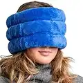 Huggaroo Almohadilla térmica de microondas para el alivio de la migraña con aromaterapia de lavanda - Gorro para aliviar el dolor del síndrome premenstrual, envoltura de hielo para la migraña - Azul