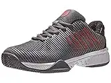 K-Swiss Hypercourt Express 2 HB, Zapatos de Tenis Hombre, Steel Gray/Jet Black/Spicy Ora, 43 EU