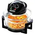 Schallen 17L 2 in 1 Deluxe Black & Glass Air Fryer Deep Fat Free Frying Healthy Halogen Cooker + Accessories Included